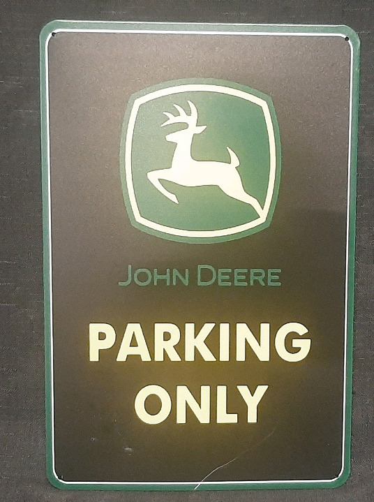 New John Deere Metal Sign - 1ft X 8"