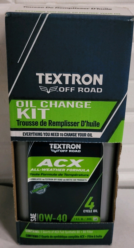 Textron Off Road ATV Oil Change Kit , 2Qts Synthetic Oil & Filter - New