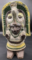 Vintage Tieul Yuc Mex Handmade Pottery Mayan / Aztec Priest Figure | 9" Tall