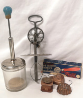 Vintage Kitchware Lot - Pie Crimper, Chopper, Mixer +