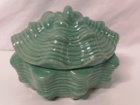 Beautiful Ceramic Shell Style Trinket Box - 7" L x 6" W x 5" H