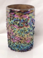 Vintage Hand Blown Iridescent Vase - 5" Tall & 3" Diameter