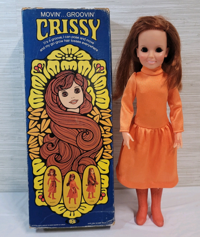 Vintage 1971 Crissy Movin' Groovin' In Original Outfit & Boots w/Original Box . Adjustable Fair That Grows