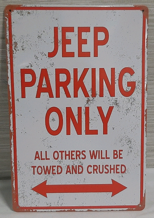 New Jeep Parking Only Metal Sign - 1ft X 8"