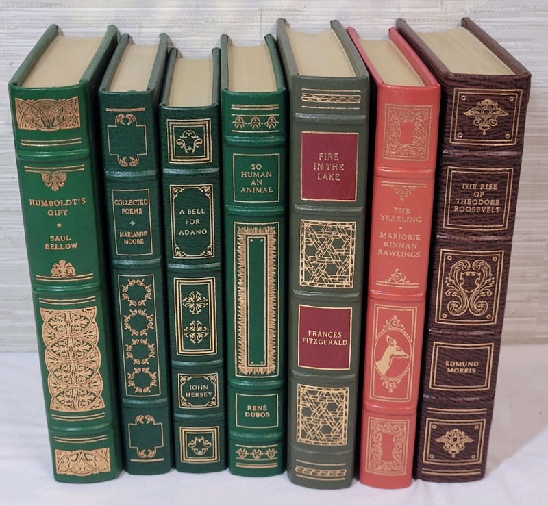 The Franklin Library of Pulitzer Prize Classics Book Lot . Seven (7) Books . Leather Bound with Gold Gilding Pages . All books appear unread