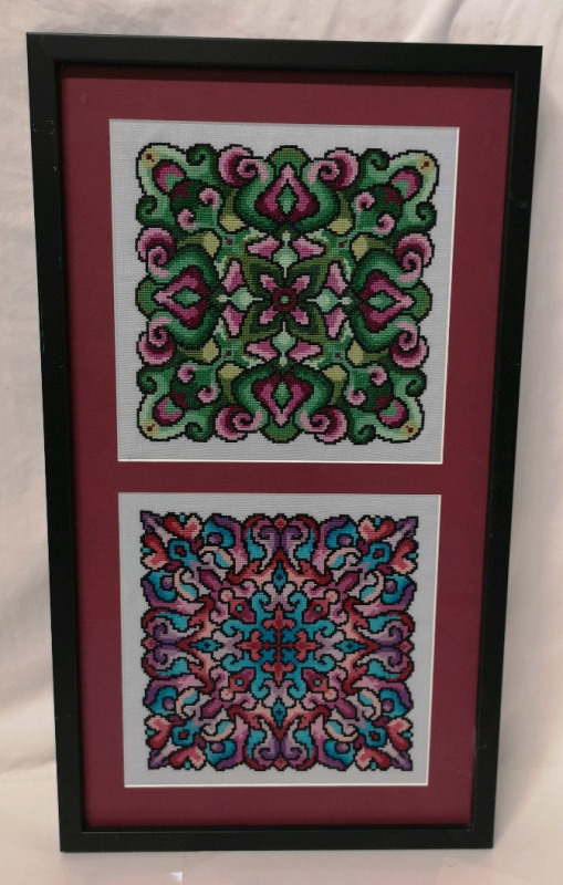 Colourful Framed Stitch Art - 13" by 23.25"