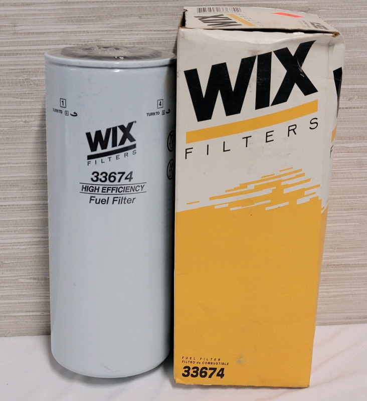 New - WIX Fuel Filter (spin-on) , Part # 33674 . Used on FREIGHTLINER , KENWORTH & WESTERN STAR