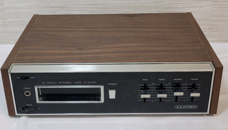 Vintage LLOYDS 8-Track Stereo Tape Player . Not Tested with 8-Track