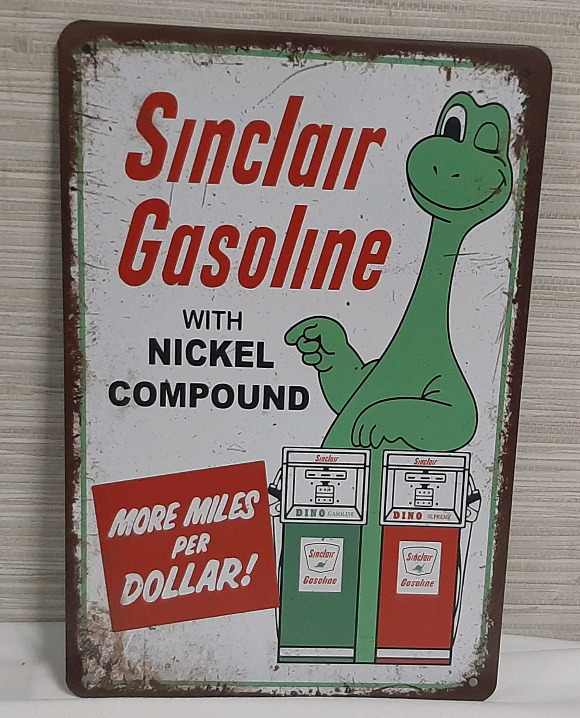 New Sinclair Gasoline Metal Sign - 1ft X 8"