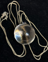 Rock Crystal Sphere Pendant on Chain