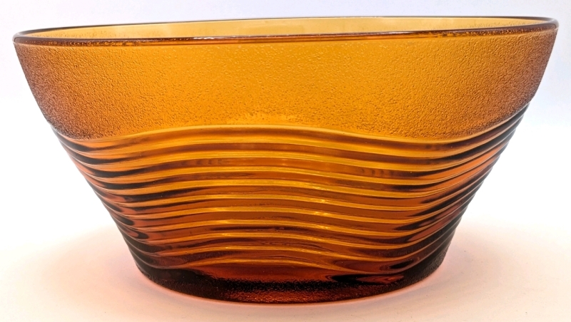 Fantastic Vintage Duralex France Orange Amber Glass Bowl | 8" Diam x 3.75" Tall