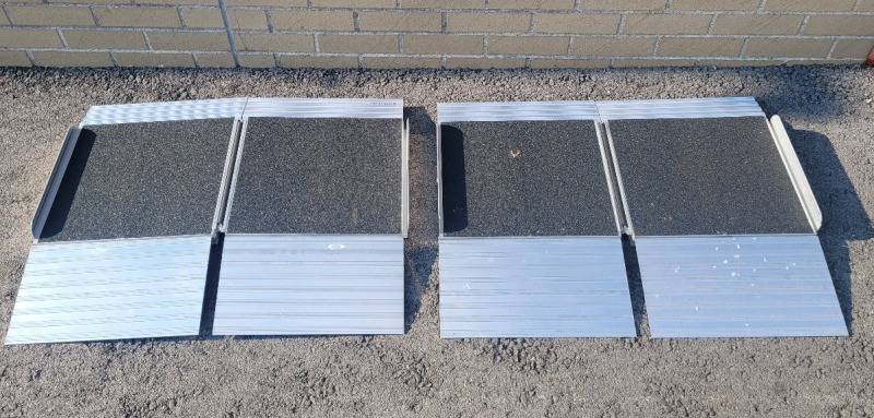 National Ramp Mobility Ramps , Two (2) Ramps . Each Ramp measures 29.5" wide & 24" long . Folding with Carry Handle