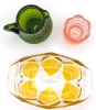 3 Vintage Glass Pieces : Green Glass Creamer, Pink Glass Toothpick Holder & Clear + Yellow Glass Candy Dish | 1.3" - 3.8" Tall - 2