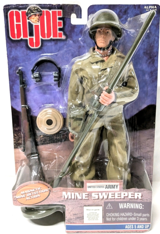 Vintage 1999 GI JOE 12" United States Army Minesweeper with Magnetic "Mine Detection " Action | NRFB