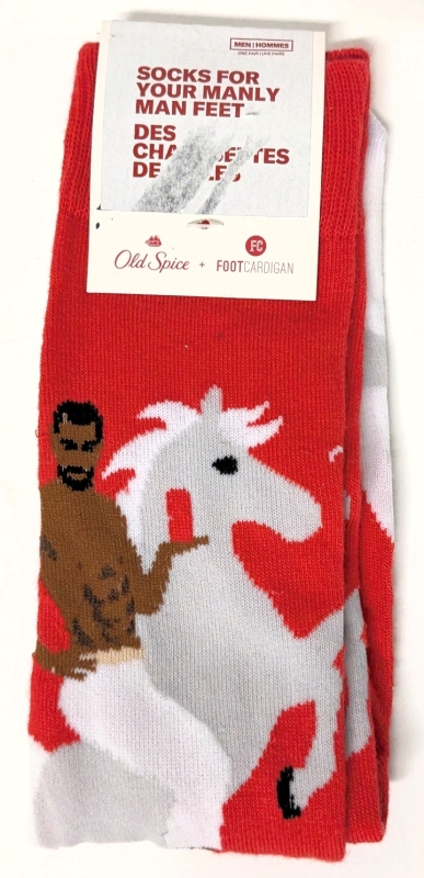 New Old Spice + Foot Cardigan Socks For Your Manly Man Feet | One Pair, One Size Fits Most