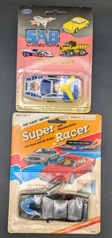 Vintage Diecast Metal Super Racer with Pull Back & Go Action + SAB Collections Pull Back Action | NRFB