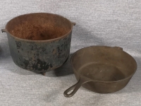 Vintage Cast Iron Cauldron & Lodge Pan