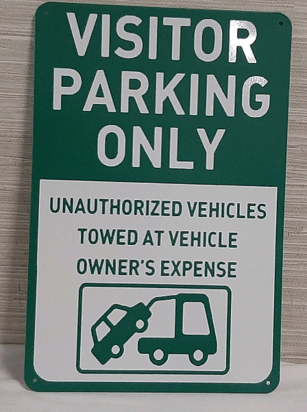 New "Visitor Parking Only" Metal Sign - 1ft X 8"