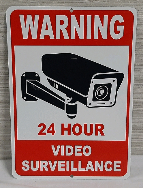 New Video Surveillance Metal Sign - 1ft X 8"