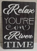 New Relax Metal Sign - 1ft X 8"