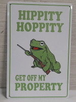 New Hippity Hoppity Metal Sign - 1ft X 8"