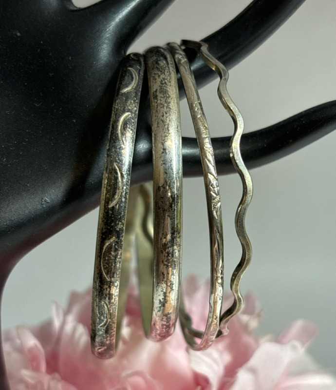 Four Sterling Silver Bangles