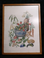 Vintage Framed Stitch Art - 19" wide and 25.25" tall