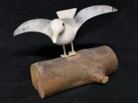 Vintage Seagull Figure on Wood - 4.75" Long and Tall