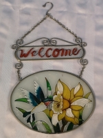 Welcome Stained Glass Style Sign