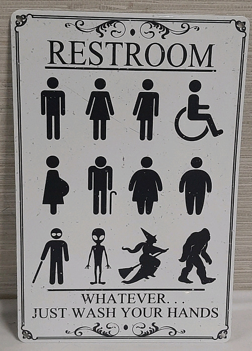 New Restroom Metal Sign - 1ft X 8