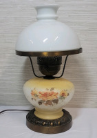 Vintage Gone with the Wind Style Parlor 3-Setting Lamp . Missing Hurricane Shade. Measures 15" tall