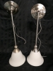 2 Pendant Lights - Frosted Glass Shades - 22.75" Tall