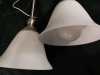 2 Pendant Lights - Frosted Glass Shades - 22.75" Tall - 3