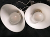 2 Pendant Lights - Frosted Glass Shades - 22.75" Tall - 4