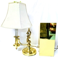 2 Vintage Table Accent Lamps : Dolphin & Moderm | 13.75" - 21" Tall
