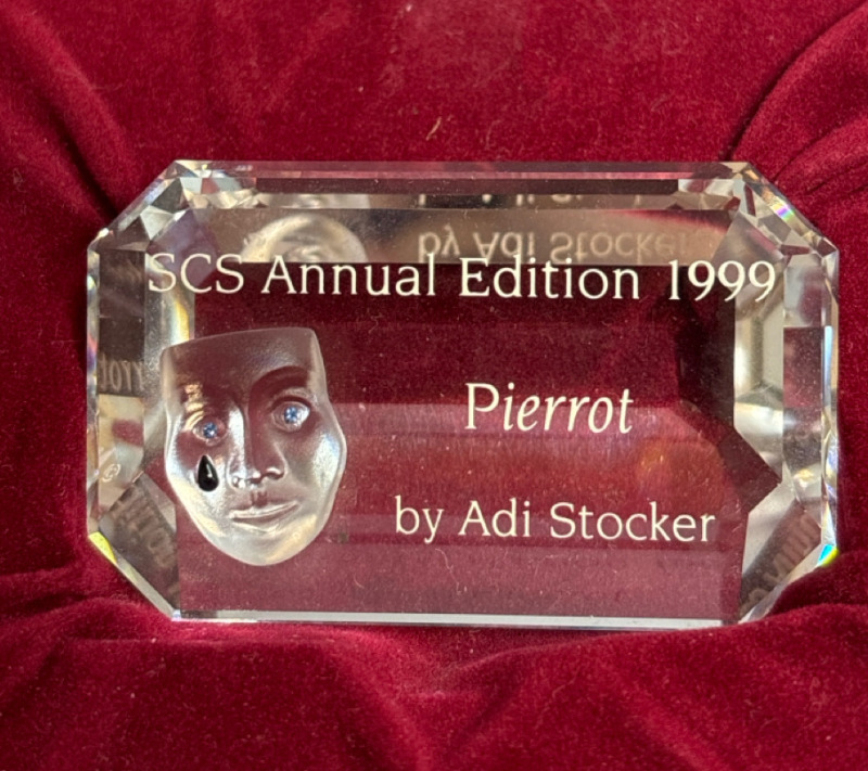 SWAROVSKI CRYSTAL 1999<br/>"PIERROT" Plaque in Original Box <br/>COLLECTOR SOCIETY