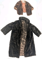 Vintage Real Fur (Possibly Mink) Coat & Eaton's of Canada Fur Stole (As-is)