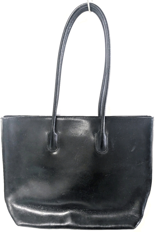 Vintage Italian FURLA Brand Calfskin Leather Bag | 15" x 3 5" x 11" / 9" Drop Handles
