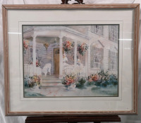 Vintage Framed Print Signed- 34.5 by 28.5"