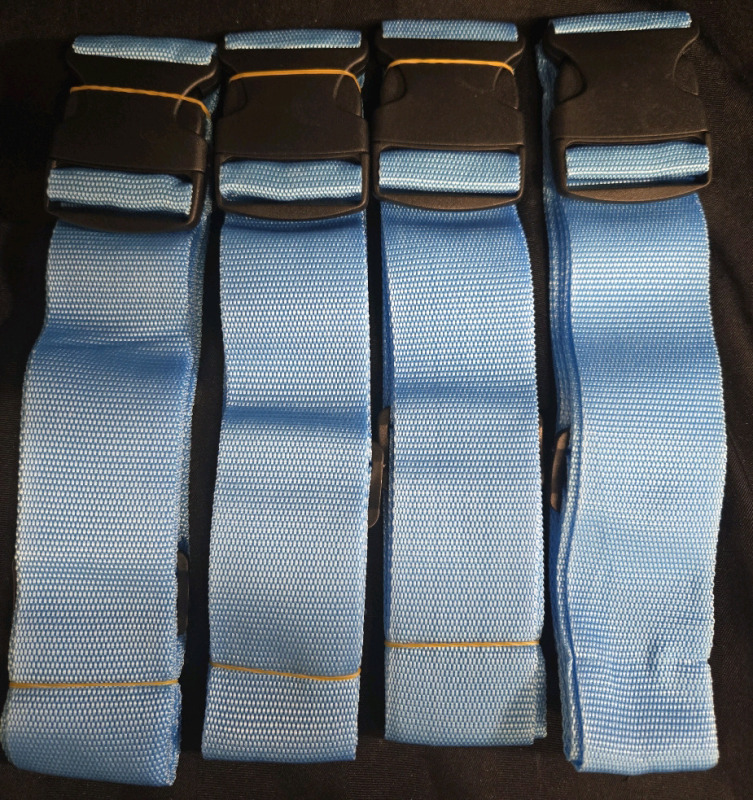 4 New | Blue 44" Straps With Buckle For Tying Down Or Securing