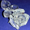 SWAROVSKI Silver Crystal Rose with Dew Drops Figural Boxed 7478 Retired