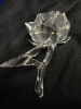 SWAROVSKI Silver Crystal Rose with Dew Drops Figural Boxed 7478 Retired - 5