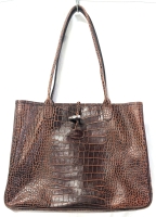 Longchamps France Alligator Print Leather Tote / Bag | 15.75" x 5 5" x 10.75", 11" Drop Handles