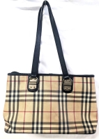 Small Burberry Zip-Top Purse / Tote Bag | 13.75" x 5.25" x 9", Handle has a 10.25" Drop