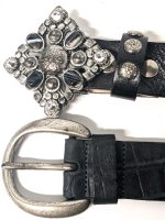 2 Genuine Leather Ladies Belts | Betty Barclay Germany & LeatherRock USA | Both 1.5" Wide x 38.25" Long (Excluding Buckle)