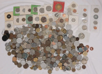 4.8lbs World Coin & Token Lot . Includes 1950 Canadian Silver Dime & 1911 Chinese Coin .