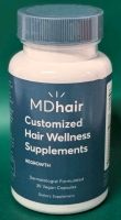 New MD HAIR Customized Hair Wellness Supplements: Regrowth | 30 Vegan Capsules | Retails for Over $50!