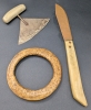 Vintage Inuit Ulu Knife, Copper Knife & Primitive Bangle | Bangle and Both Handles Made of Natural Material - 5
