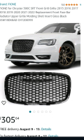 New Fione For Chrysler 300 C SRT Front Grille 2015 - 2022 Moulding Shell Insert Gloss Black Retail $305