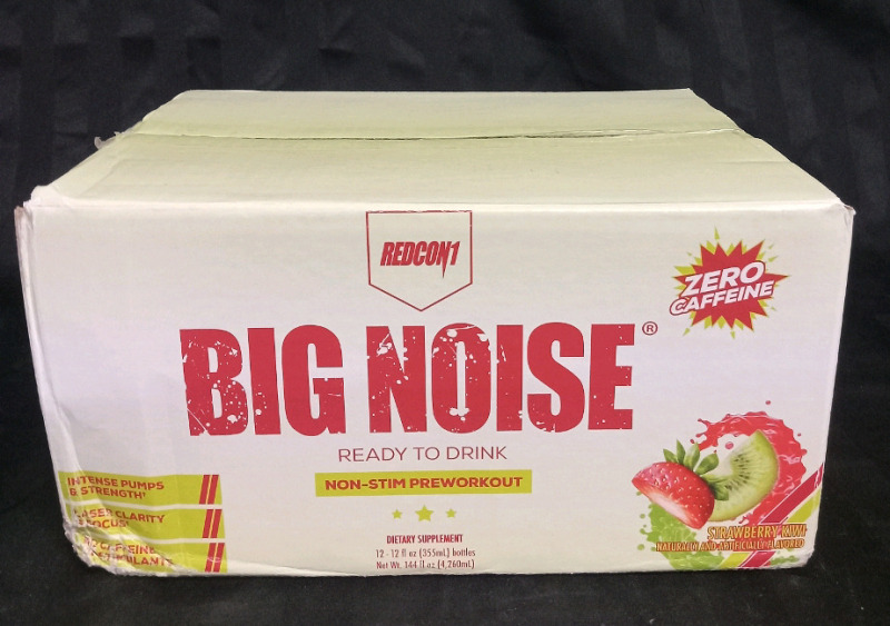 New Redcon 1 Big Noise Ready To Drink Non Stim Pre Workout 355 ML, 12 Bottles Retail $40